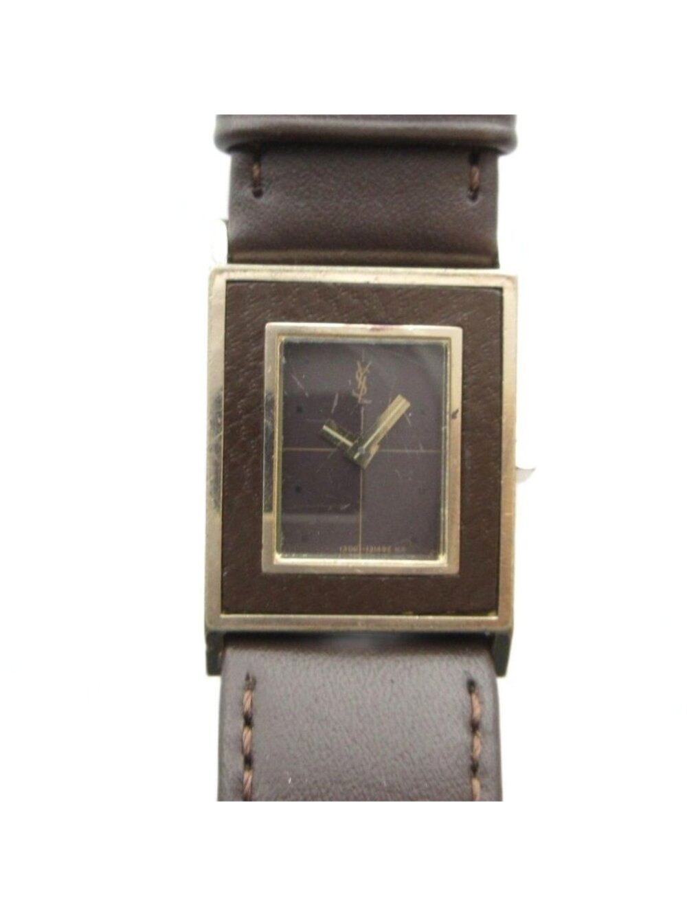 Saint Laurent Watch Quartz Leather Square Brown